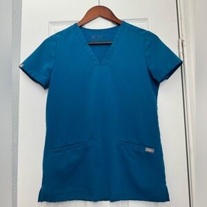 Figs Casma Three-pocket Scrub Top, Alps Blue XXS